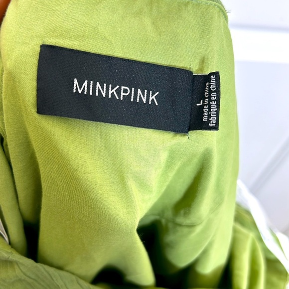 MINKPINK Little Darling Cotton Printed Green Ruched Dress - Picture 5 of 5